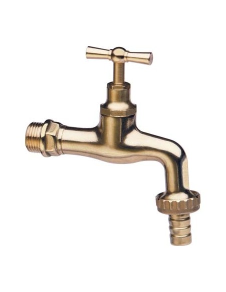 RUBINETTO A VITE 355 ITAP OTTONE LUCIDO 3/4M + PORTAGOMMA 1"