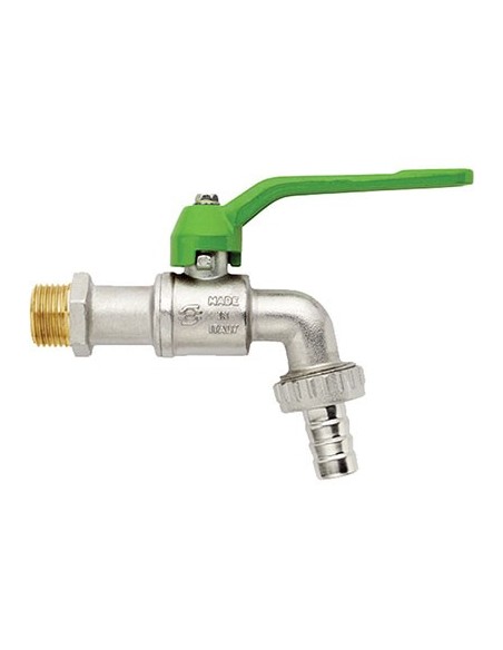 RUBINETTO A SFERA + LEVA GARDEN ANTIGELO FIV OTTONE NICHELATO 3/4X1"