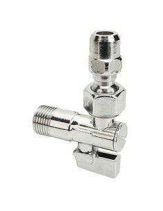 RUBINETTO A SFERA SOTTOLAVABO 775 BUGATTI OTTONE CROMATO 1/2X3/8 + SNODO + FILTRO + ROSETTA