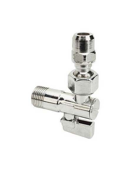 RUBINETTO A SFERA SOTTOLAVABO 775 BUGATTI OTTONE CROMATO 1/2X3/8 + SNODO + FILTRO + ROSETTA