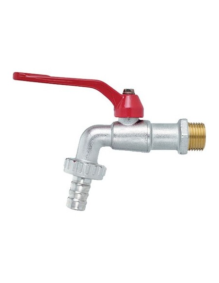 RUBINETTO A SFERA + LEVA GARDEN EXPORT FIV OTTONE NICHELATO 1"X1"1/4