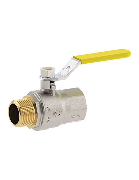 VALVOLA SFERA GAS + LEVA MF FUTURGAS FIV OTTONE NICHELATO 3/4MF