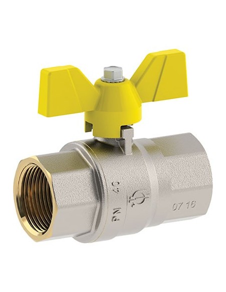 VALVOLA SFERA GAS + FARFALLA FF FUTURGAS FIV OTTONE NICHELATO 3/4F