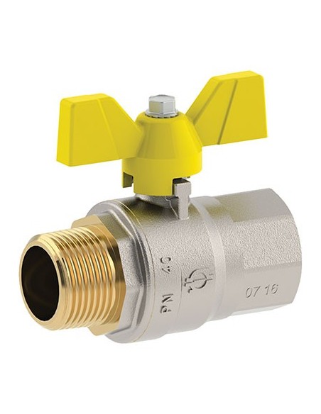 VALVOLA SFERA GAS + FARFALLA MF FUTURGAS FIV OTTONE NICHELATO 1/2MF