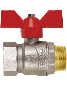 VALVOLA SFERA NORMALE MF FARFALLA PERFECTA FIV OTTONE NICHELATO 1/2MF