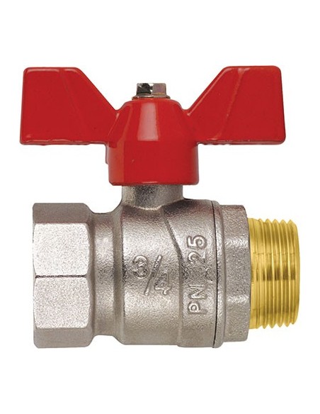 VALVOLA SFERA NORMALE MF FARFALLA PERFECTA FIV OTTONE NICHELATO 3/4MF