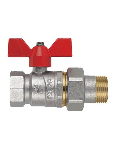 VALVOLA SFERA MF FARFALLA+BOCCHETTONE PERFECTA FIV OTTONE NICHELATO 3/4MF