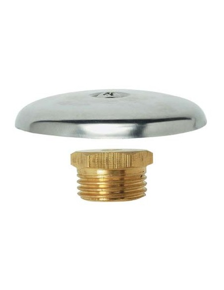 TAPPO M OTTONE + ROSONE INOX 1/2M