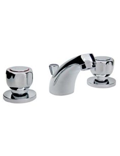 BATTERIA LAVABO SCUDETTO 28 CROLLA OTTONE CROMATO + PILETTA 1"1/4