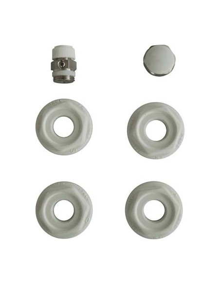 KIT MONTAGGIO RADIATORE 4 RIDUZIONI + TAPPO + VALVOLA SFIATO