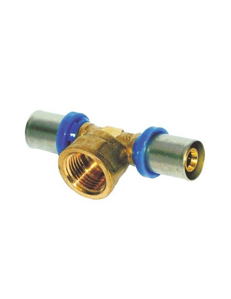 TEE MULTISTRATO PRESSARE FILETTO FEMMINA BAMPI OTTONE MM 16X1/2F