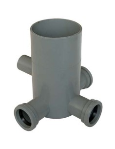 POZZETTO WC SCARICO 3 INGRESSI + 1 USCITA PP GRIGIO MM 40 H.MM 120