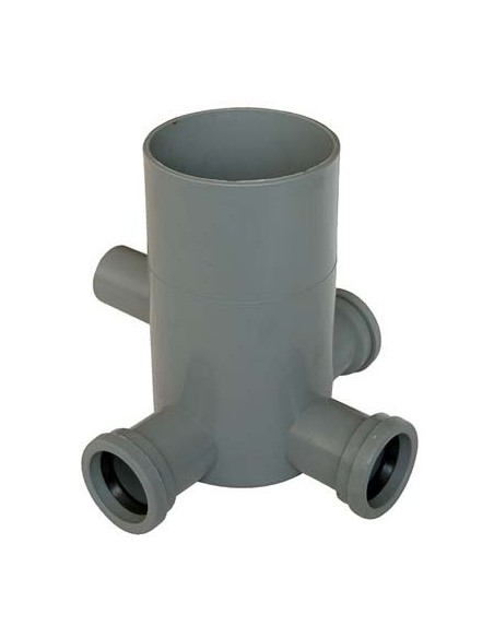 POZZETTO WC SCARICO 3 INGRESSI + 1 USCITA PP GRIGIO MM 40 H.MM 120