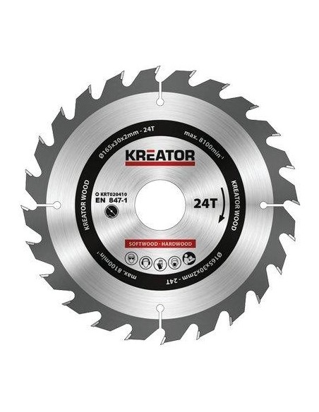 LAMA CIRCOLARE X LEGNO KREATOR  MM 165X30 DENTI 24