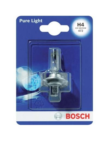 LAMPADA AUTO ANTERIORI PURE LIGHT H4 001 BOSCH ALOGENA VOLT 12 WATT 60/55