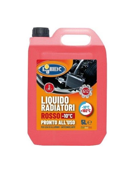 LIQUIDO ANTIGELO X RADIATORE AUTO ROSSO LUBEX FINO A -10°C LT 5