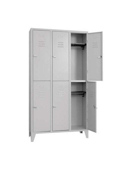 ARMADIO MULTISPOGLIATOIO MONTATO PROMETAL VERN GRIGIO POSTI 6 H.MM 1795 MM 1000X350