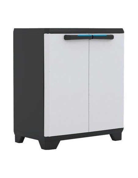 ARMADIO BASSO 1 RIPIANO LINEAR KETER PPL GRIGIO NERO 2 ANTE CM 68X39 H.CM 90