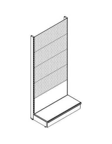 SCAFFALE MARKET A PARETE SCHIENALE MIX RAL 9016 CM 100 H.CM 215