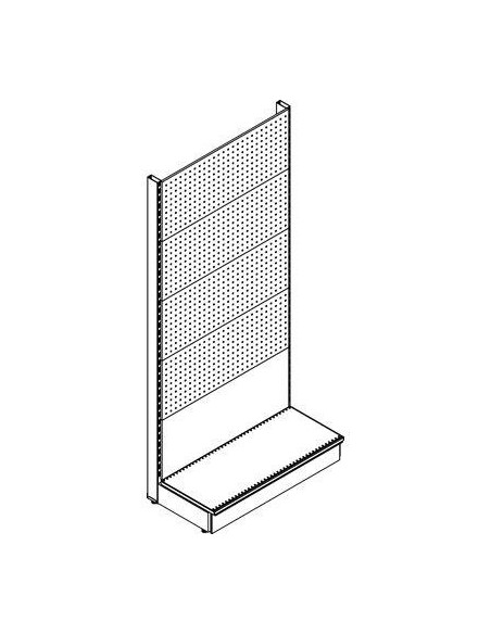SCAFFALE MARKET A PARETE SCHIENALE MIX RAL 9016 CM 100 H.CM 215