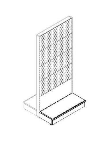 TRASFORMAZIONE A GONDOLA SCAFFALE MARKET SCHIENALE MIX RAL 9016 CM 100 H.CM 215