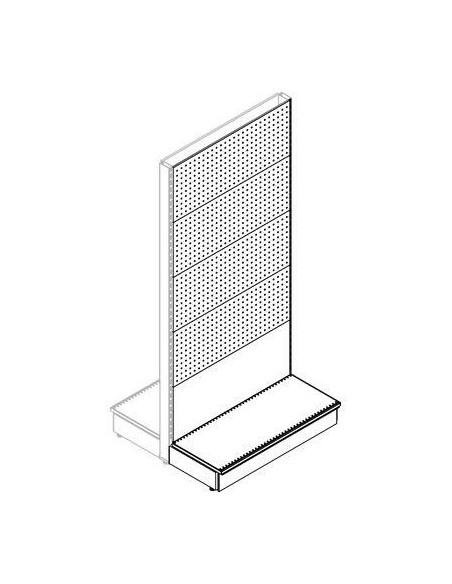 TRASFORMAZIONE A GONDOLA SCAFFALE MARKET SCHIENALE MIX RAL 9016 CM 100 H.CM 215