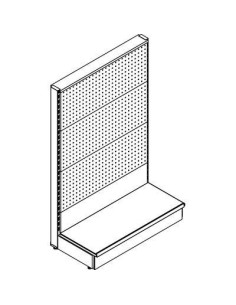 SCAFFALE MARKET A PARETE SCHIENALE MIX RAL 9016 CM 100 H.CM 155