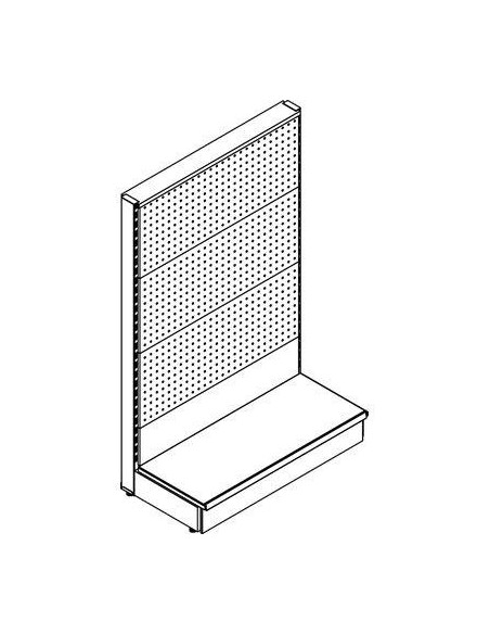 SCAFFALE MARKET A PARETE SCHIENALE MIX RAL 9016 CM 100 H.CM 155
