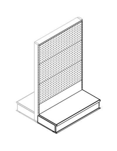 TRASFORMAZIONE A GONDOLA SCAFFALE MARKET SCHIENALE MIX RAL 9016 CM 100 H.CM 155