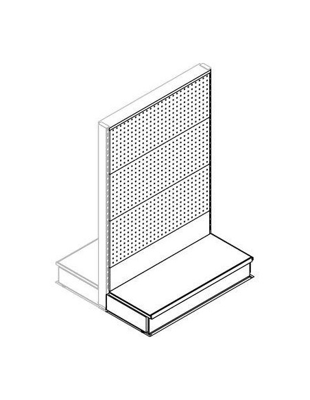 TRASFORMAZIONE A GONDOLA SCAFFALE MARKET SCHIENALE MIX RAL 9016 CM 100 H.CM 155