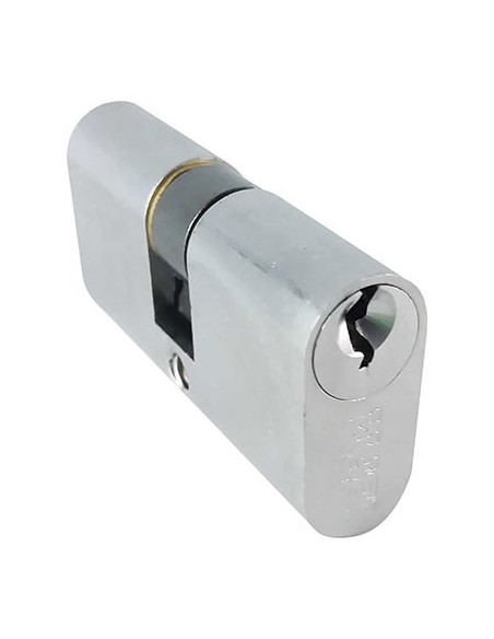CILINDRO OVALE 2302 CS IBFM OTTONE CROMO SATINATO CHIAVI 3 MM 54 27+27