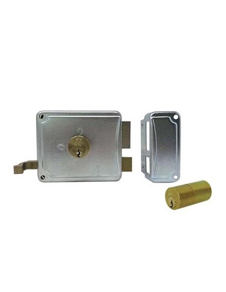 SERRATURA LEGNO APPLICARE P27 FACCHINETTI ZINCATA C.TONDO FISSO M2+SCR DX E.MM 50