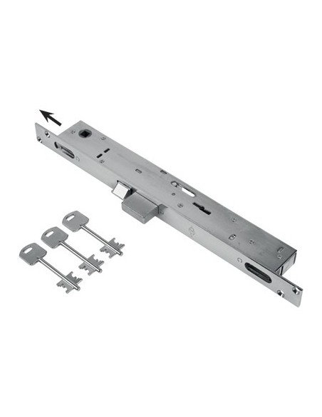 SERRATURA MONTANTE INFILARE 6603 FEB B.Q NICH F.MM 25 DM M2 TRIPL+SCR+Q8 E.MM 23