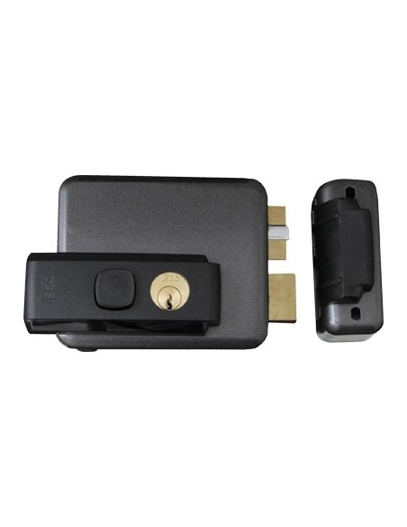 SERRATURA CANCELLO APPLICARE ELETTRICA 53N ISEO VERN C.TONDO FISSO M2+SCR+PULS E.MM 50/80 DX