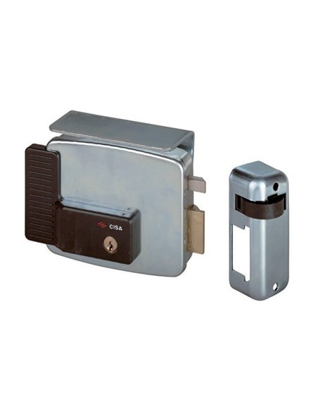 SERRATURA METALLO APPLICARE ELETTRICA 11721 CISA ZINCATA C.TONDO FISSO+SCR+TETT E.MM 60 DX