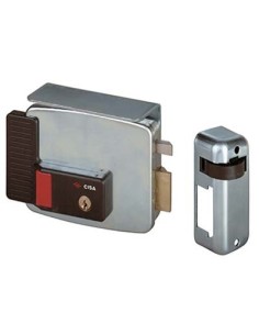 SERRATURA METALLO APPLICARE ELETTRICA 11731 CISA ZINCATA C.TONDO FISSO+SCR+PULS+TETT E.MM 70 DX