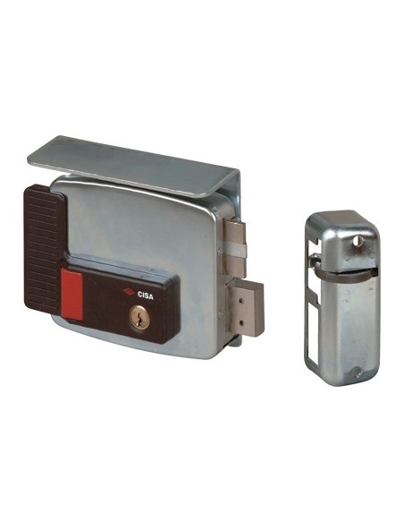 SERRATURA METALLO APPLICARE ELETTRICA 11771 CISA ZINC C.TONDO FISSO M2+SCR+PULS+TETT E.MM 80 DX