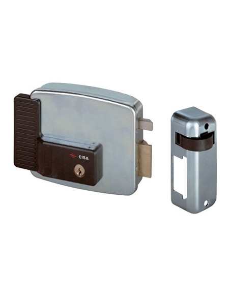 SERRATURA METALLO APPLICARE ELETTR 11921 INT CISA ZINCATA C.TONDO FISSO+SCR E.MM 60 SX