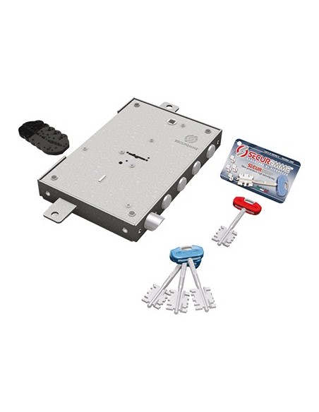 SERRATURA METALLO APPLICARE 2401 SECUREMME DM M4 TRIPL+SCR IP.MM 28 E.MM 63 DX/SX