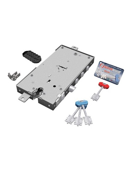 SERRATURA METALLO APPLICARE 2431 SECUREMME DM+F.SAGOM M4 TRIPL+SCR IP.MM 28 E.MM 63 DX/SX