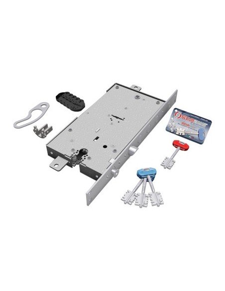 SERRATURA METALLO APPLICARE 2441 SECUREMME DM+F.SAGOM M4 TRIPL+SCR IP.MM 37 E.MM 63 DX/SX