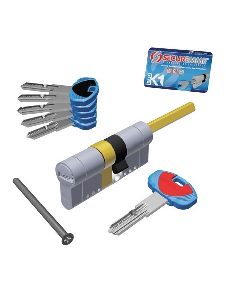 CILINDRO SAGOMATO EVO K1 3100-Q POMOLO SECUREMME OTT.NICH.SATIN CHIAVI 5 MM 70 30+40