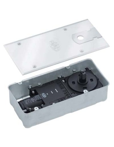 CHIUDIPORTA A TERRA DC477 ASSA ABLOY MM 277X70X110 PIASTRA INOX FORZA 1/3 + FERMO 90°