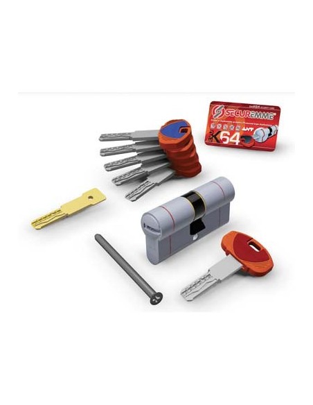 CILINDRO SAGOMATO EVO K64 36-C HAND SECUREMME OTT.NICH.SATIN CHIAVI 5 MM 112 31+81