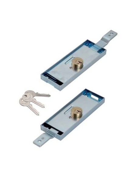 SERRATURA SERRANDA APPLICARE 2285 SECUREMME C.TONDO FISSO LATERALE DX+SX C.PIEGATO CF - PZ 2