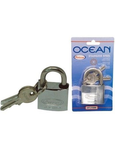 LUCCHETTO OCEAN 2700MB POTENT OTTONE ARCO ACCIAIO INOX CHIAVI 2 MM 40