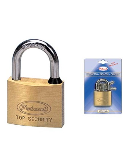 LUCCHETTO 2700B POTENT OTTONE ARCO CROMATO CHIAVI 2 MM 50