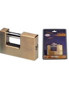 LUCCHETTO RETTANGOLARE 2800B POTENT OTTONE SATINATO CHIAVI 2 MM 90