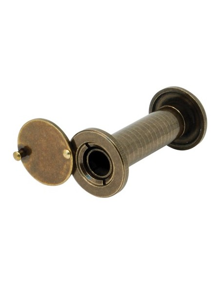 SPIONCINO GRANDANGOLO PORTE POTENT FINITURA OTTONE BRONZATO F.MM 16 L.MM 60/110