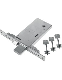 SERRATURA METALLO INFILARE 68 FEB B.Q ZINC F.MM 25 DM M4 TRIPL+SCR H.MM 81 E.MM 70